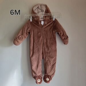 Carter's Brown Fleece Baby Bear Footed Onsie Pajama 6M
